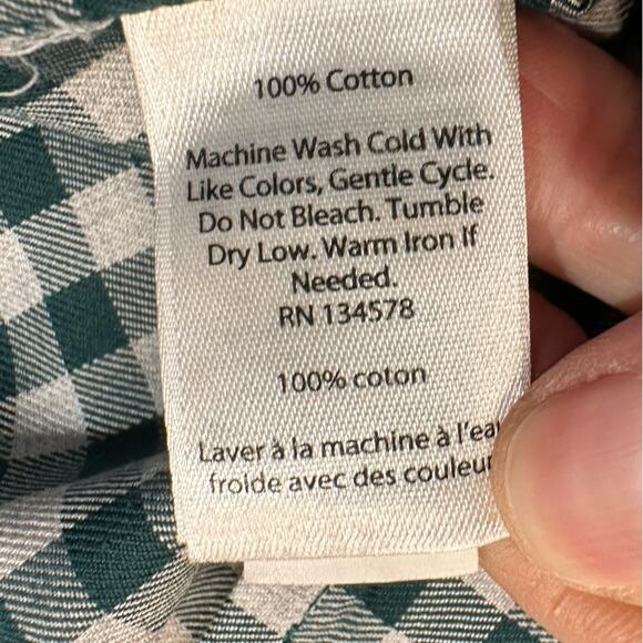 Vineyard Vines Mens XXL Dark Green and Lt. Gray Checked Long Sleeve Shirt - Picture 6 of 6